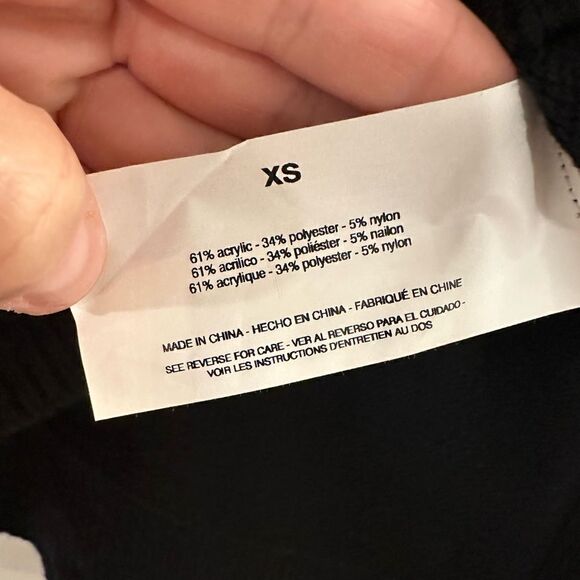 Christian Siriano Pointelle Pull Over Sweater black size XS NWT - Picture 9 of 9